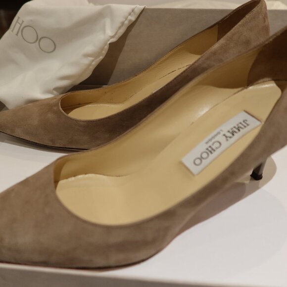 Jimmy Choo Stone Suede Heels 38.5 with box beautiful condition - Picture 4 of 4